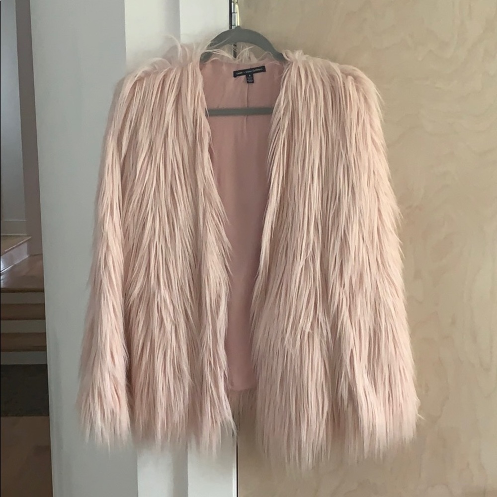 Pink faux fur ladakh X urban outfitters jacket